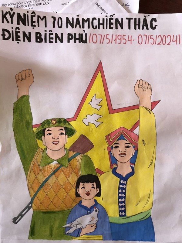 Liên đội THCS Ngũ Lão tham gia cuộc thi vẽ tranh về CHIẾN THẮNG ĐIỆN BIÊN PHỦ VÀ HÌNH ẢNH ĐIỆN BIÊN PHỦ HÔM NAY