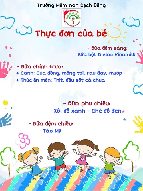 Thực đơn của bé ngày 12/5/2022