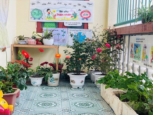 Thực hiện xây dựng Môi trường xanh -sạch- đẹp cho bé.