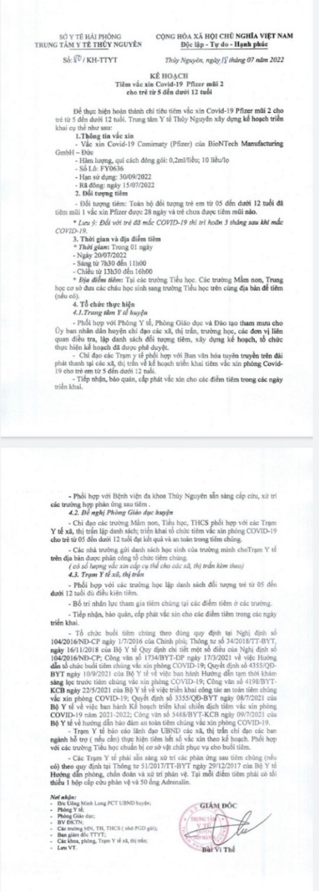 Tiêm vacxin Pfizer mũi 2 cho trẻ từ 5 đến 12 tuổi