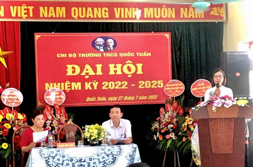 Trường THCS Quốc Tuấn đại hội Chi Bộ nhiệm kỳ 2022 - 2025