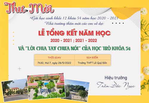 Gửi học trò khối 12 khoá 54 năm học 2020-2021